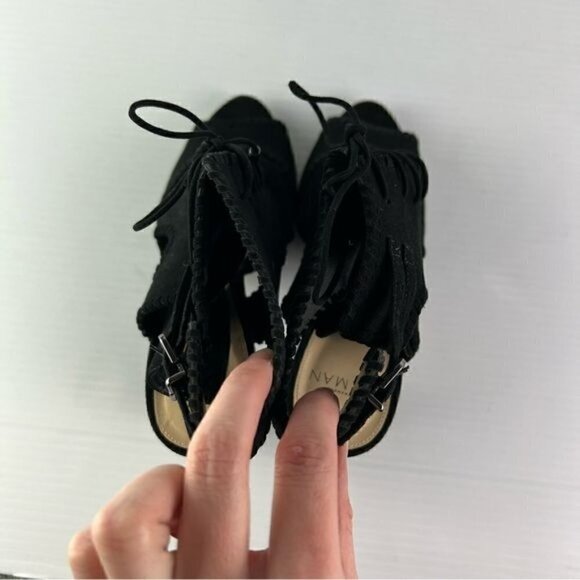 ALEXANDRE BIRMAN Booties womens size 7 Black Suede Lace-Up Open Toe - Picture 9 of 13